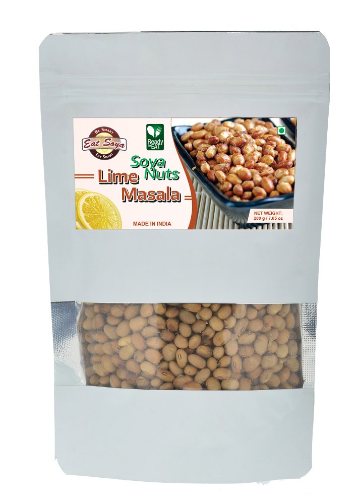 Roasted Soya Nuts - Lime Masala Flavored - 200g - 7.05 oz