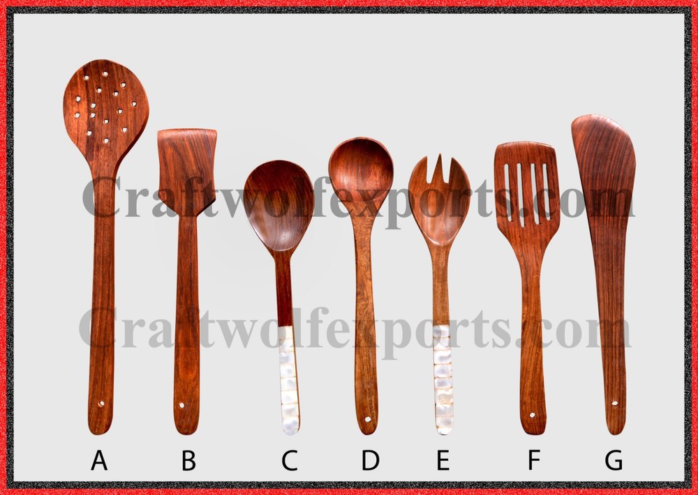 Brown rosewood Kitchen Wooden Utensils Spoons, For Restaurant