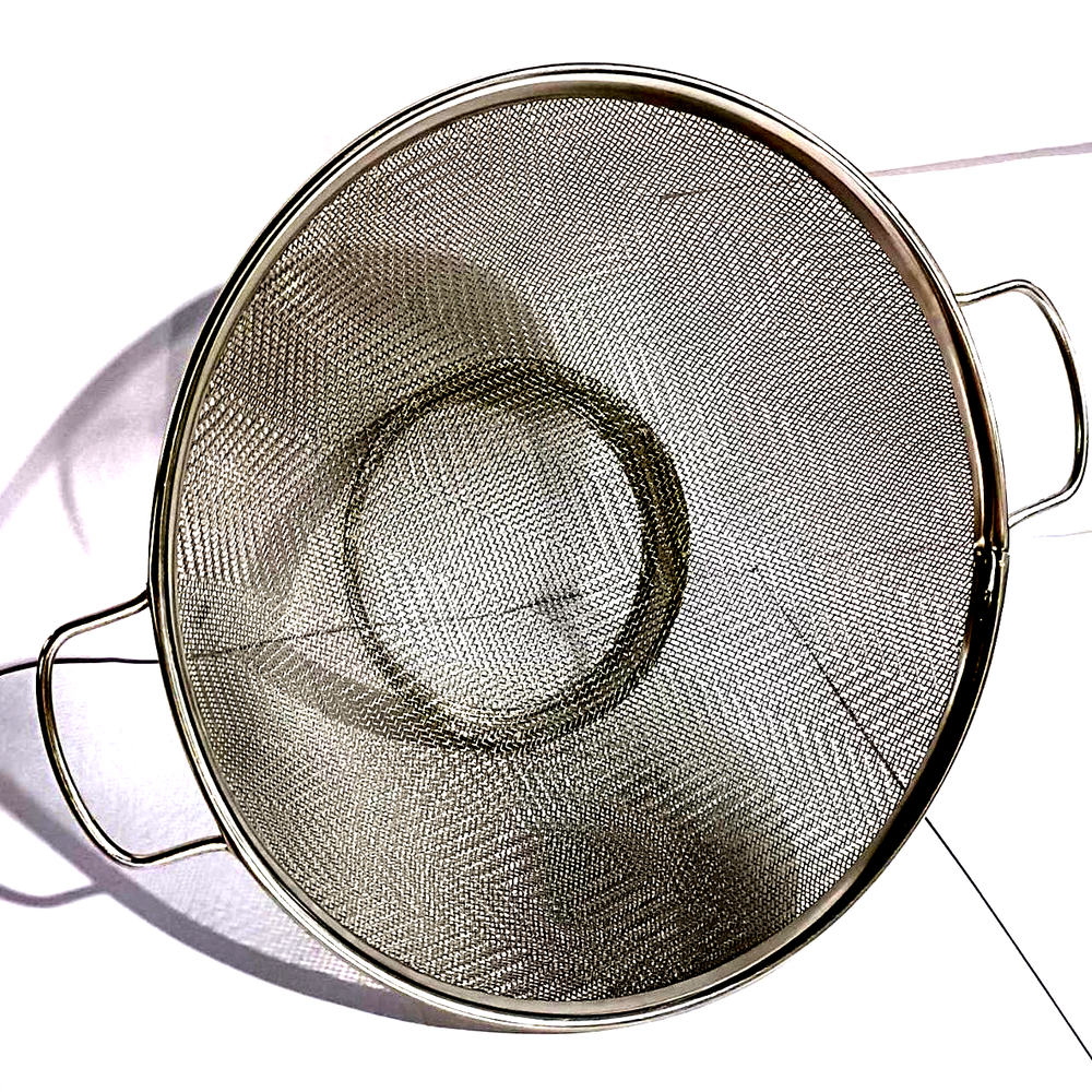 Silver Round Stainless Steel Mesh Colander, For Home, Size: 20cm