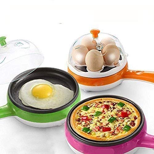 Plastic Multicolor Egg Boiler With Fry Pan, For Home Used img