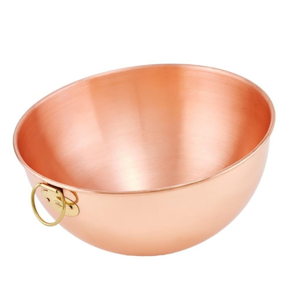 Brown Copper Egg White Bowl with Ring Baking Mixing Bowl Egg Beater, for Home