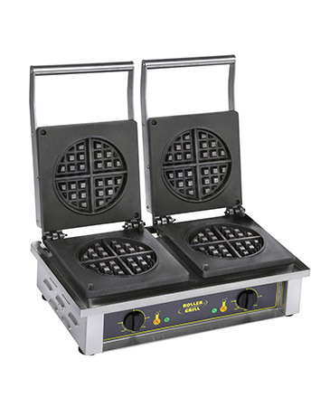 Roller Grill Waffle Maker - Double Waffle Iron X2 Round Moulds (Made In France)