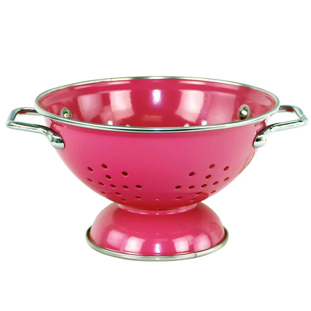 Colored Stainless Steel Mini Colander With Base and Handles for Hotel