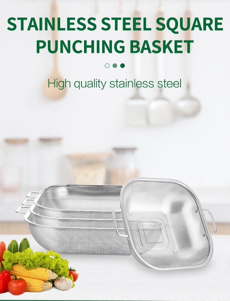 Stainless Steel COLANDER BASKET SQUARE, For KITCHEN