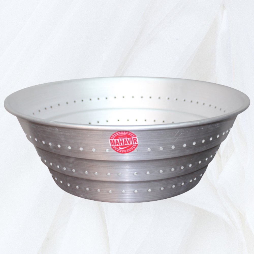 Round Silver Aluminum Rice Strainer, For Commercial