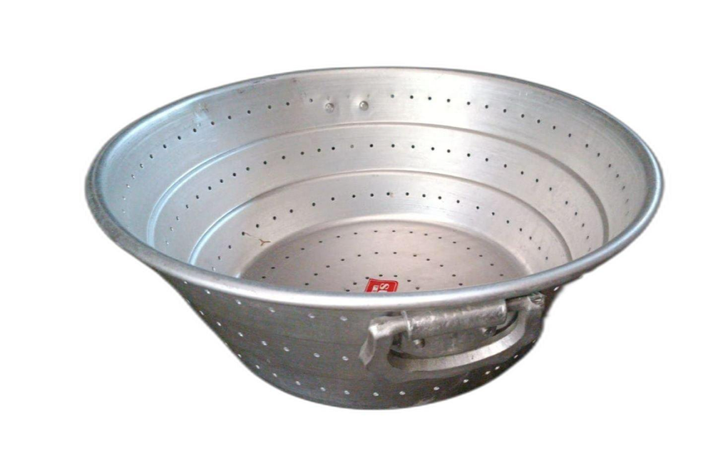 Silver Round Aluminium Rice Strainer, For Restaurant