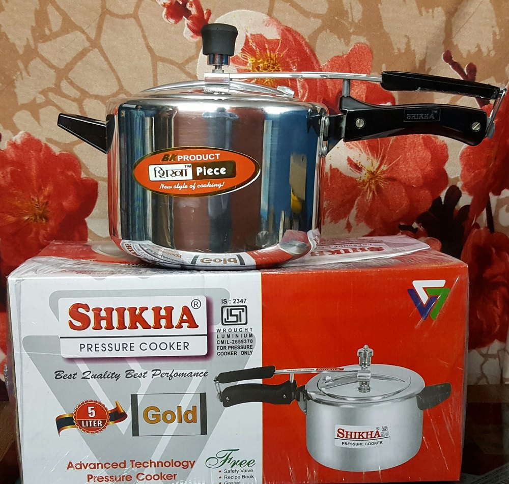 Shikha Inner Lid 5 Liter Pressure Cooker, For Home, Packaging Type: Box