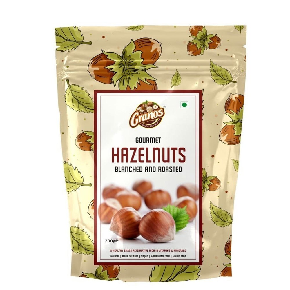 Granos 200gm Blanched Roasted Hazelnuts, Packaging Type: Packet