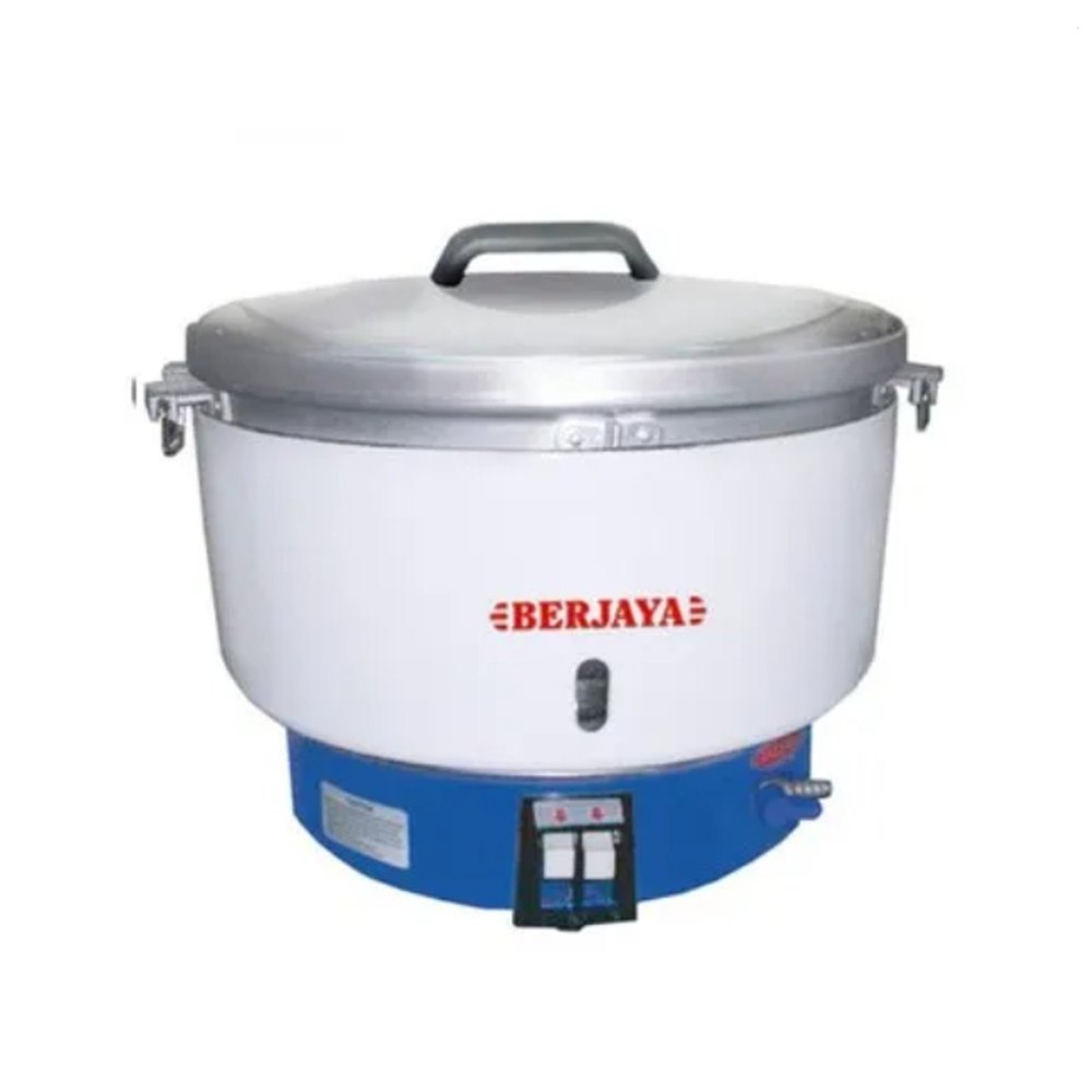 BERJAYA Silver RICE COOKER COMMERCIAL GAS -10 L BJY-GRC60 and 50-60 PERSONS, For Restaurant, Size: 515 X 515 X 430