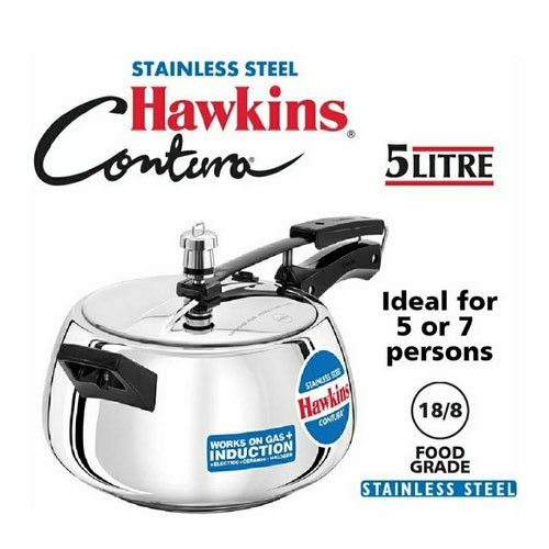2.5 Kg Hawkins Stainless Steel Contura 5 Litre Handi Pressure Cooker