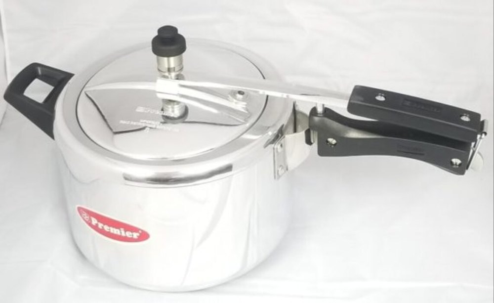 Silver And Black Premier Aluminum Handi Cooker, For Cooking, Size: 10 Inch (d)