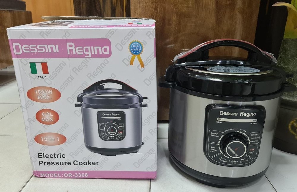 Chinese Silver and black Electric Pressure Cooker, For Home, Size: 6 Letre