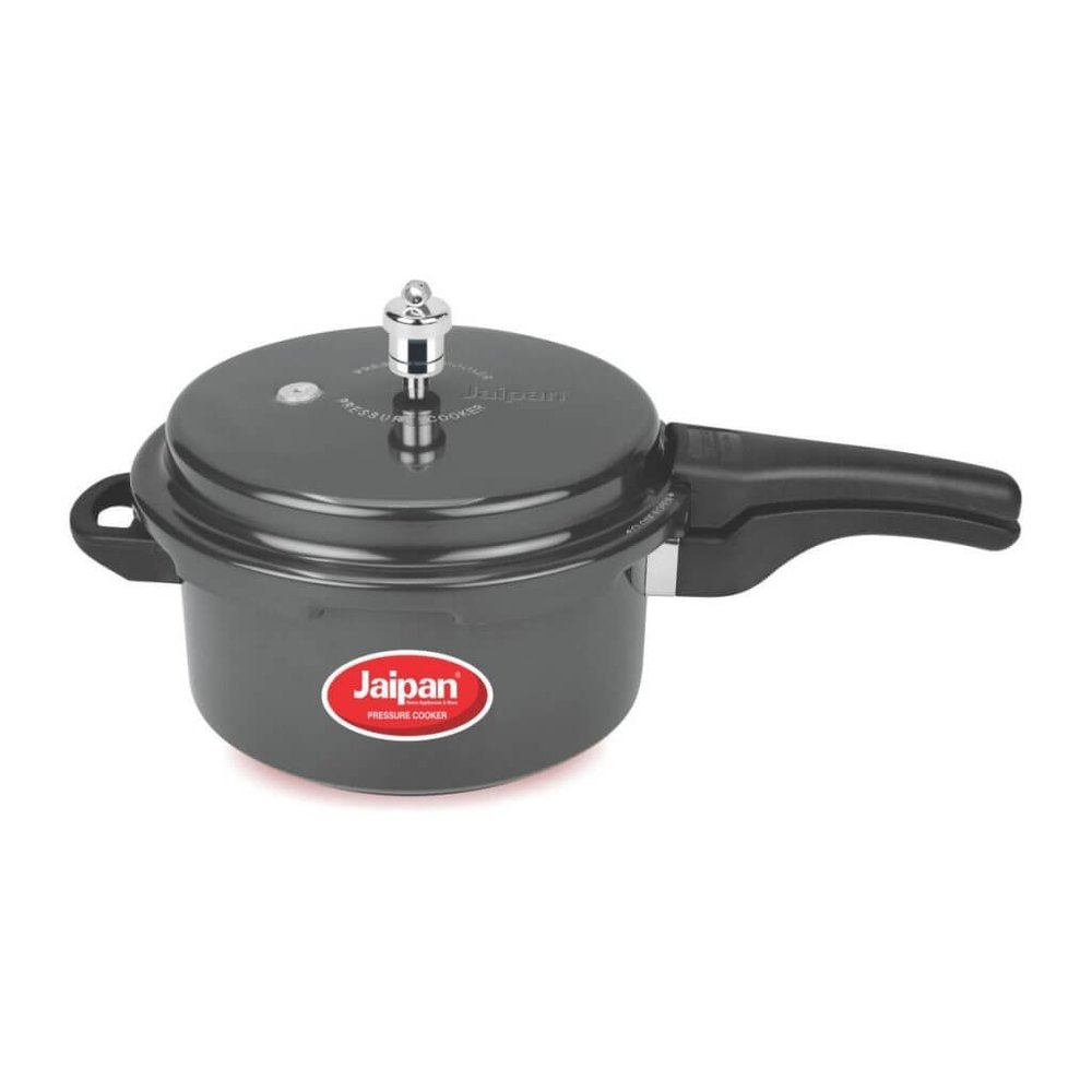 Black Jaipan Hard Anodised Pressure Cooker, For Cooking, Capacity: 5 Litre