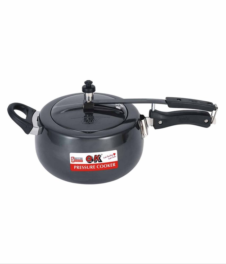 Black Stainless Steel Hard Anodised Induction Base Pressure Cooker (Handi), For Home, Capacity: 3.0ltr