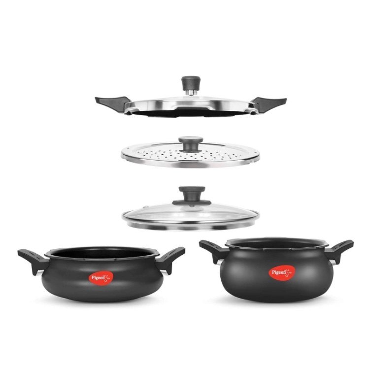 Pigeon by Stovekraft All in One Value Pack Hard Anodized Cooker Set