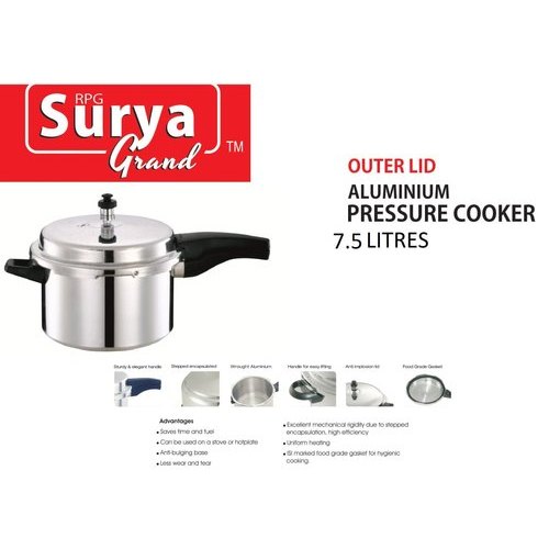 7.5 Litre Surya Grand Aluminium Pressure Cooker img