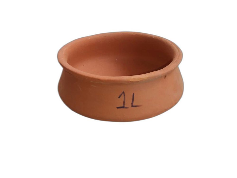 Round Brown 1L Clay Handi, For Water Storage