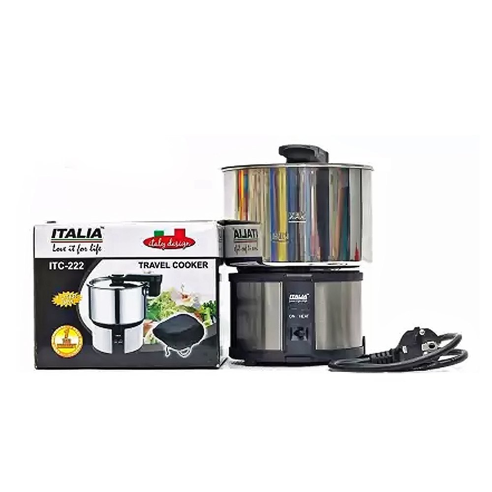 Chrome Stainless Steel Italia Travel Cooker, Capacity: 1 L, Size: 15 X 12 X 15 Cm