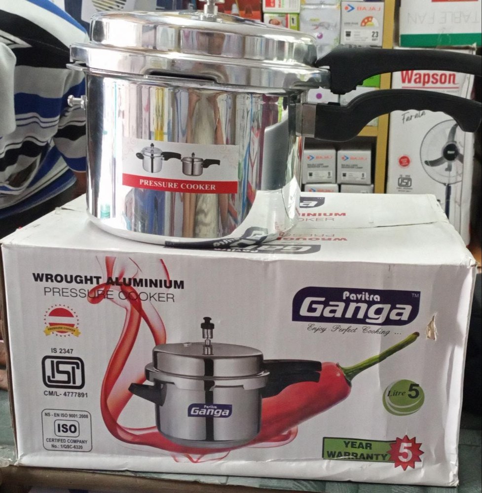 ganga Silver Cooker Set, Capacity: 3 & 56 Lit, Size: 3 & 5 Lit