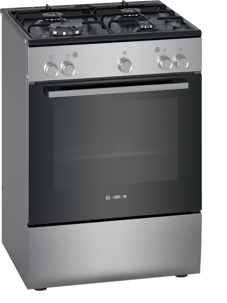 Silver and Black Stainless Steel BOSCH HGU020L50 Serie 2 Freestanding Gas Cooker, For Home, Size: 965 X 670 X 665 mm img