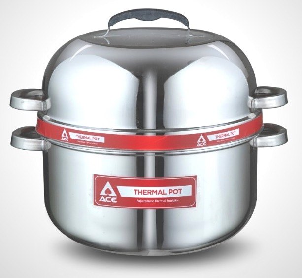 Ace Mirror Finish Thermal Rice Cooker, For Home and Hotel, Size: 1.0 Kg, 1.5 Kg And 2.0 Kg