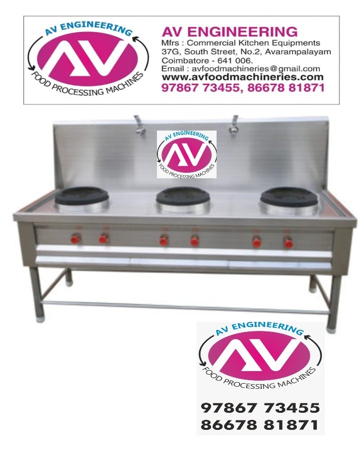 AV Polished Commercial Gas Burners (Single, Double) / Cooking Range(LPG, GAS), Size: 54X24X30 img