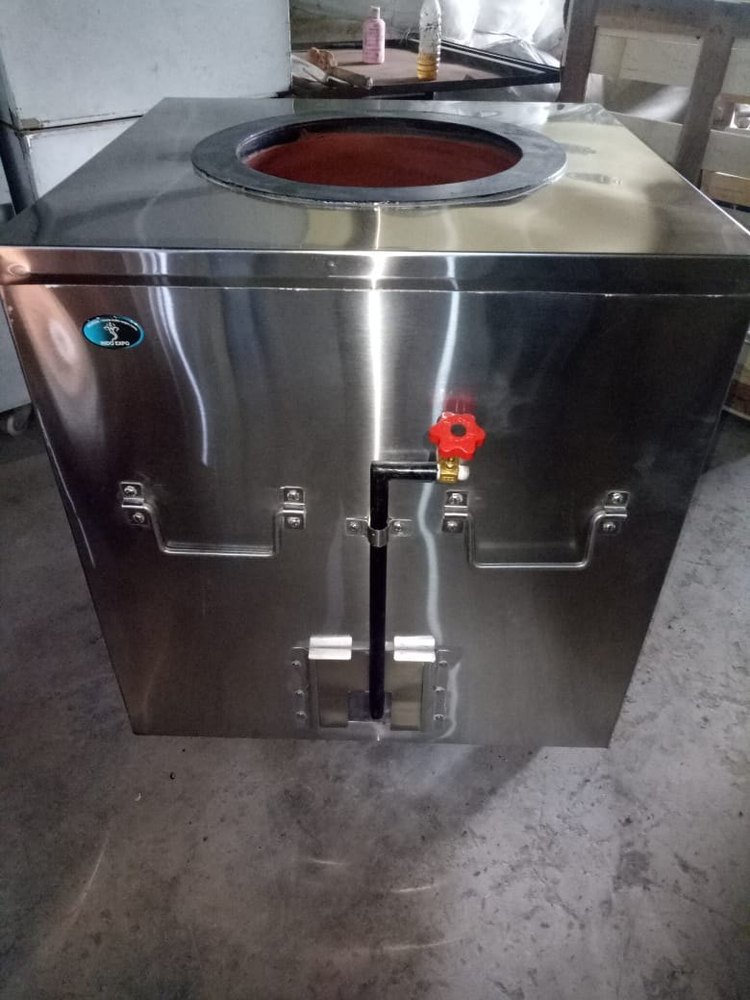 1 LPG Commercial SS Square Gas Tandoor, For Restaurant