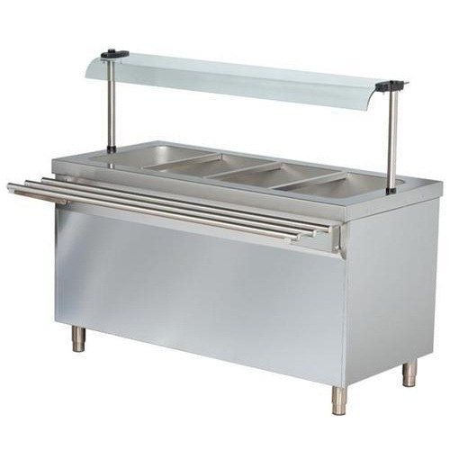 Stainless Steel Bain Marie Display Counter, For Restaurant