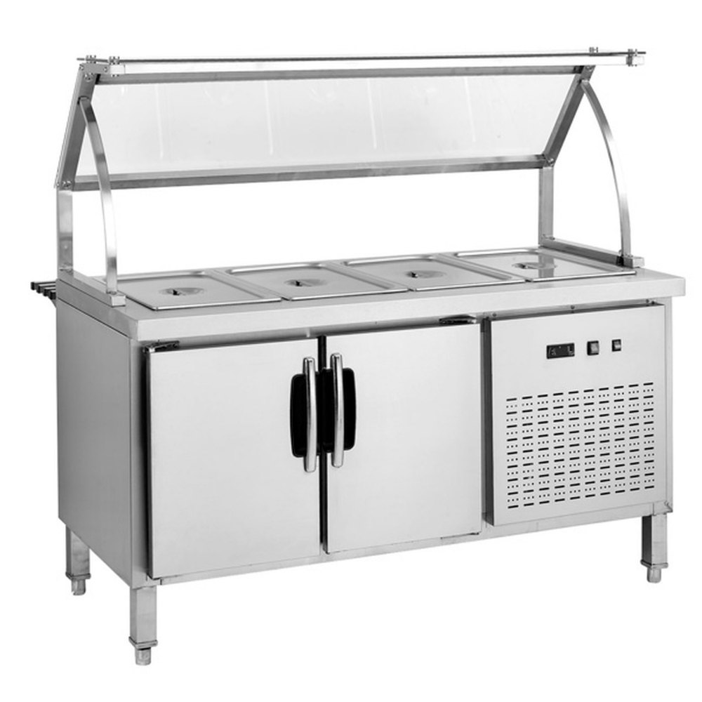 Silver Cold Bain Marie Display Counter for Commercial
