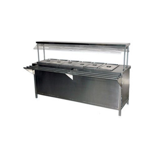 Silver Bain Marie Counter With 6 Containers for Commercial