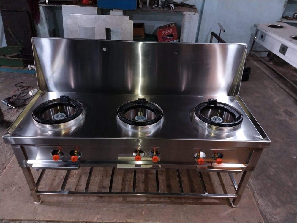 Three LPG Chinese Cooking Range, For Commercial