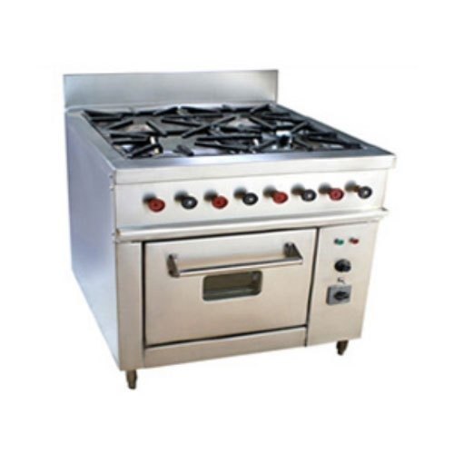 Sumit Kitchen Lpg Ss Four Burner Gas Range With Oven, For Commercial