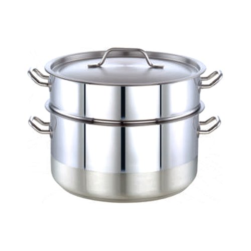 Mirror Finish Stainless Steel Pot Steamer With Strainer, Material Grade: SS304, Capacity: 10.0 - 28.0 Ltr img