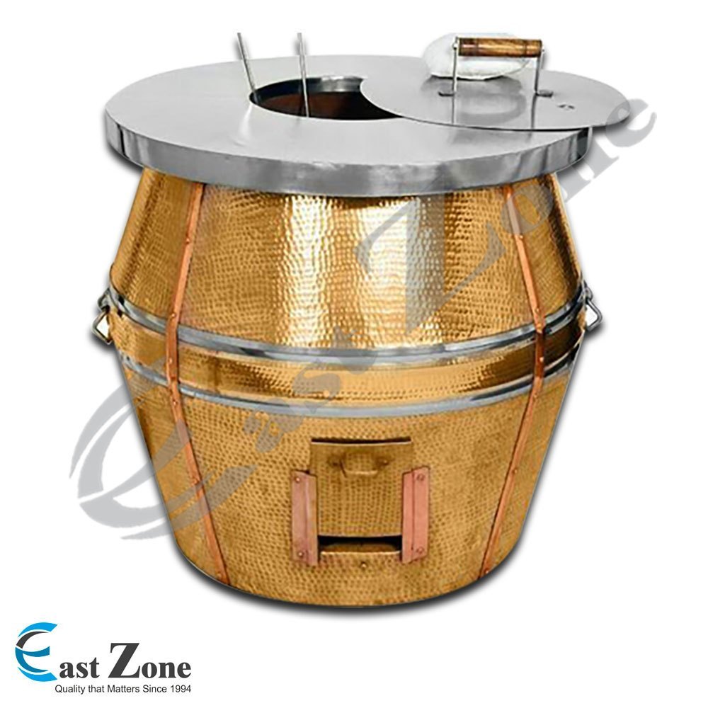 Round Live Kitchen Tandoor / Copper Barrel Tandoor, For Hotel, Restaurant