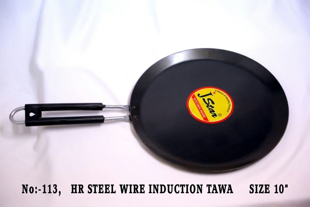 J STAR Black Iron CR & HR Induction Tawa, Size: 10 Only