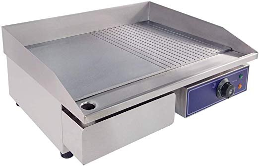 MD Silver Electric Griddle Hot Plate Half Grooved / Half Plain, For Hotel, Size: 29 X 20 X 9 Inch