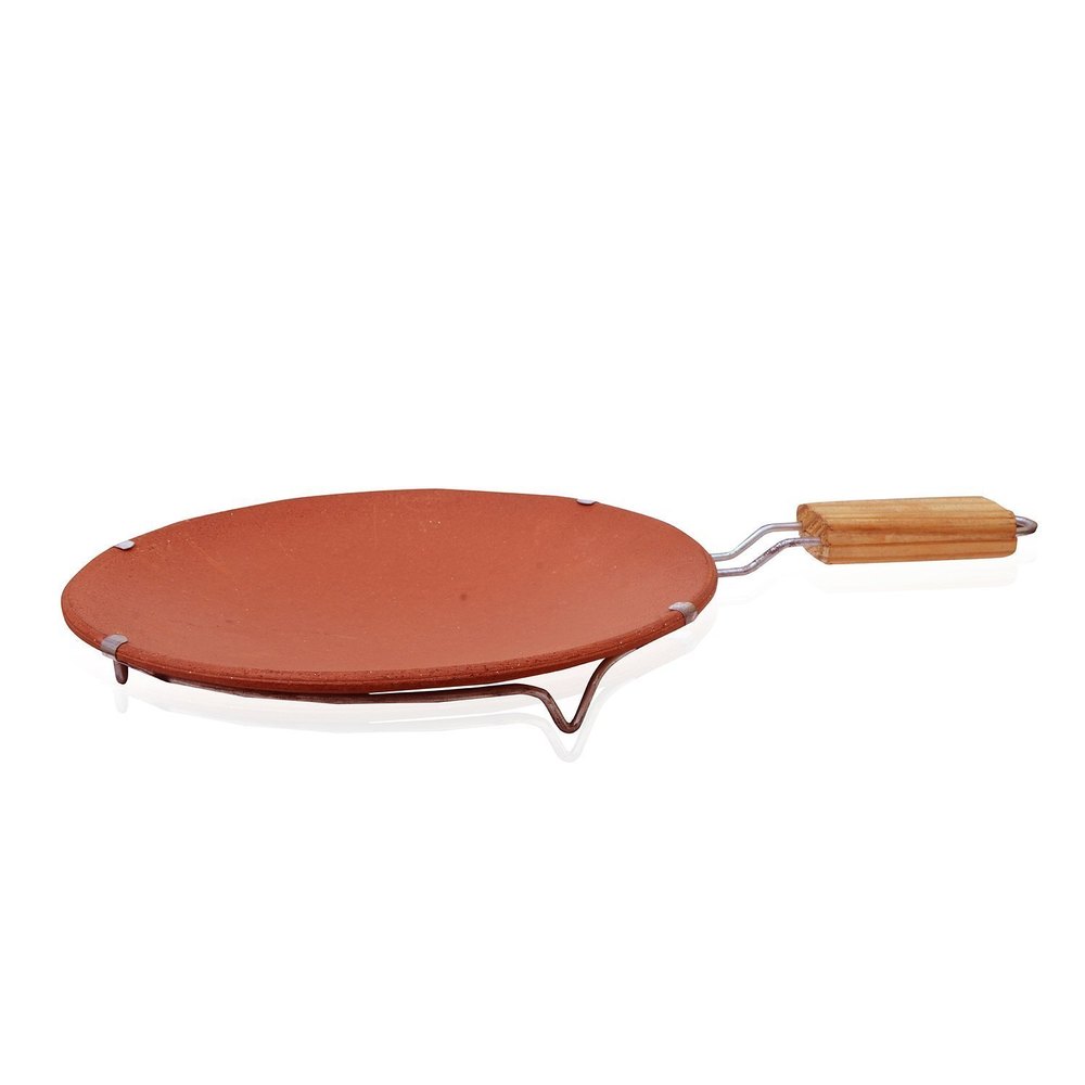 Reddish Brown Clay Tawa, For Home, Size: 10 Inch