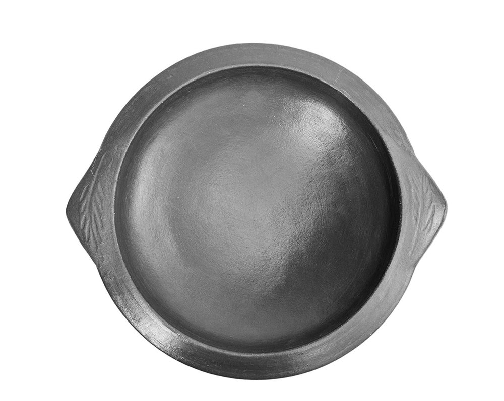 Claftman Black Clay Frying Pan, For Cooking, Curved