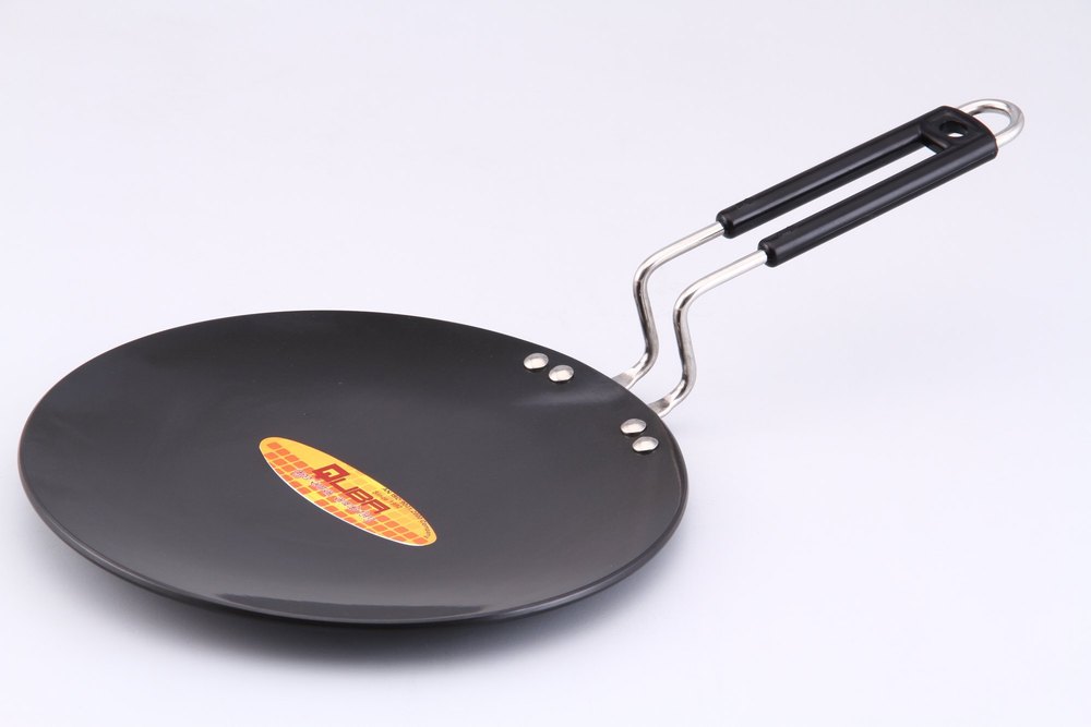 Black Stainless Steel Quba Hard Anodized HA Induction Based Roti Tawa, For Home, Size: 250 mm