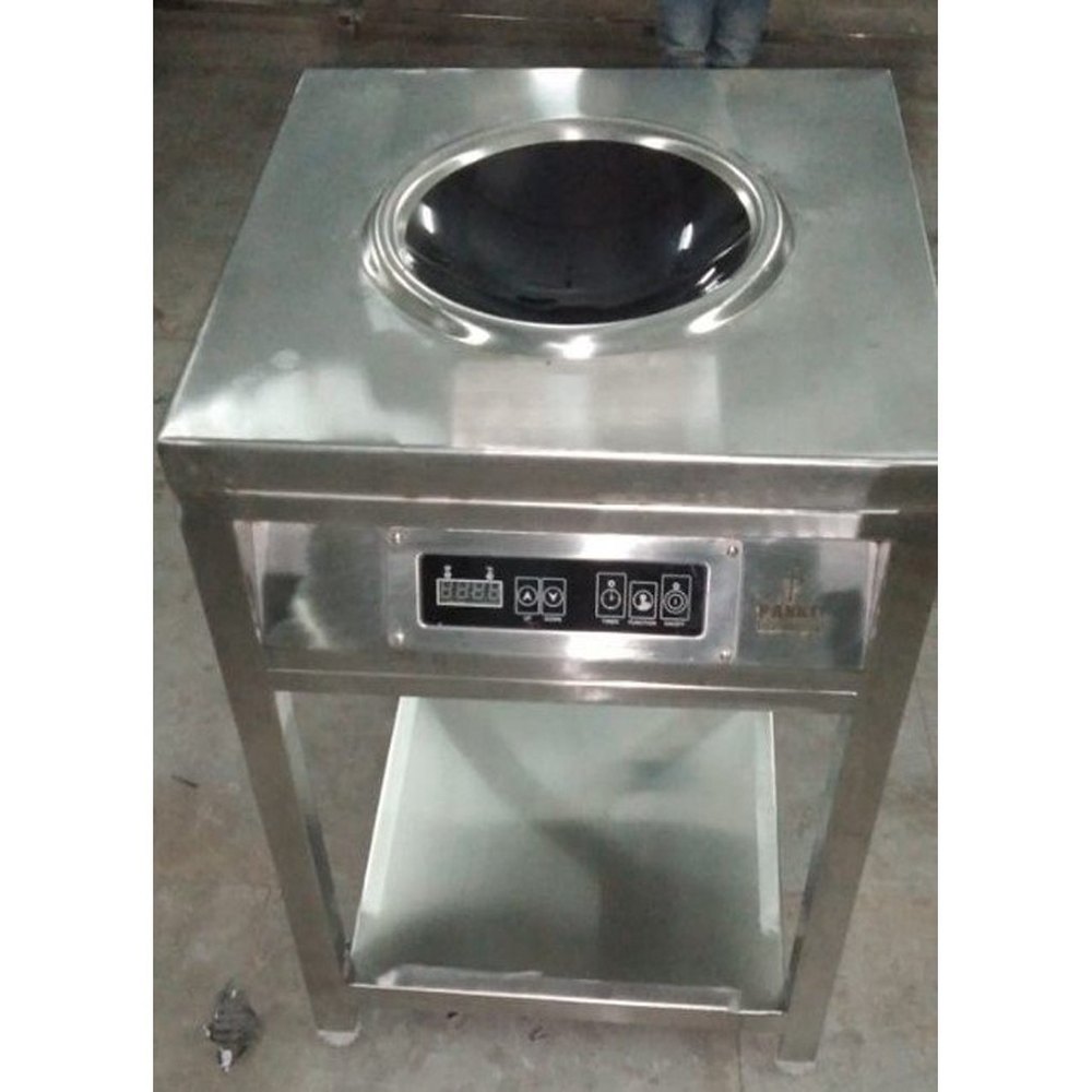 Silver Stainless Steel SS Induction Chinese Wok, For Hotel And Restaurant, Capacity: 10 Litre