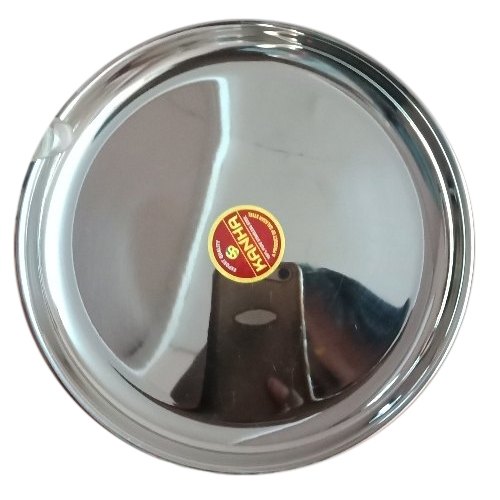 Silver Round Stainless Steel Rajbhog Plate, For Hotel, Size: 12 To 14 Inch
