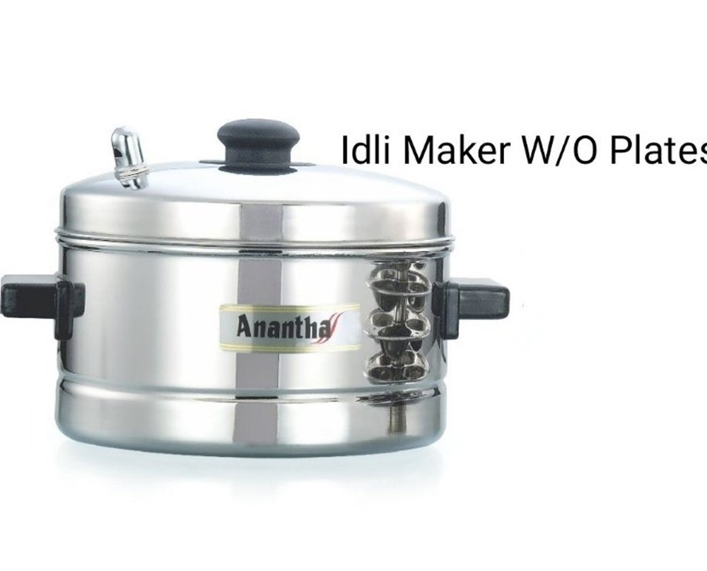 StainleSS Steel SS 202 Anantha Idli Cooker, 300ml, 4 Plates