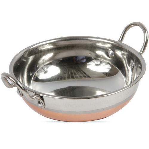 Tirupati Round Copper Bottom Kadai, For Kitchen img