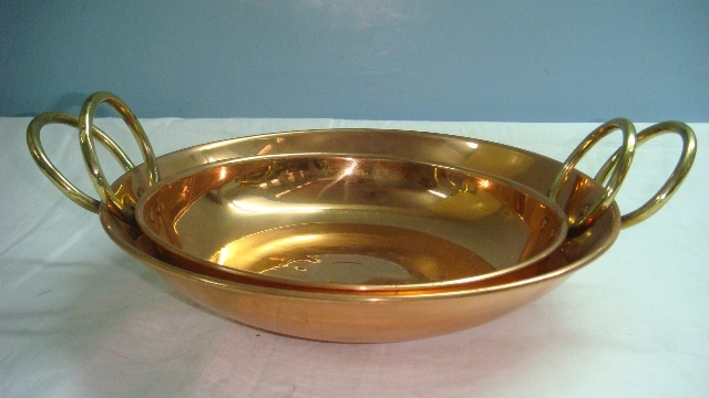 CLT Round Copper Steel Karahi, Capacity: 300 ml, Size: 6