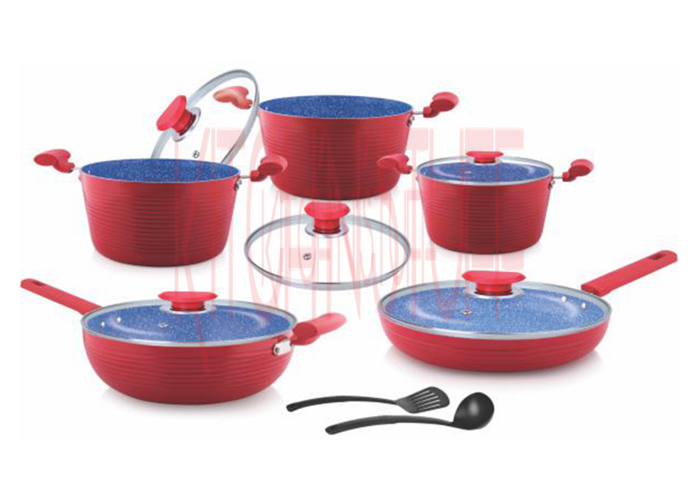 Kitchnstuff 5 Set Cookware Set- 12 Pcs . Small Groove, For Home Kitchen Hotel, Size: 20.0/24.0/28.0 cm