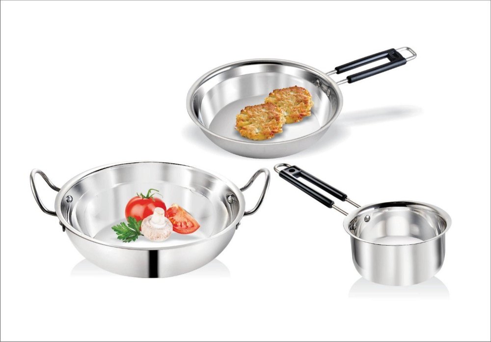 3 Stainless Steel Losange Ethnix Cookware Of - Pcs Set, For Home