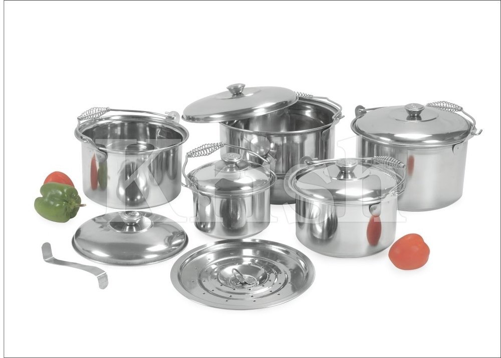 Krish Stainless Steel Spring Steamer Cookware Set, For Kitchen