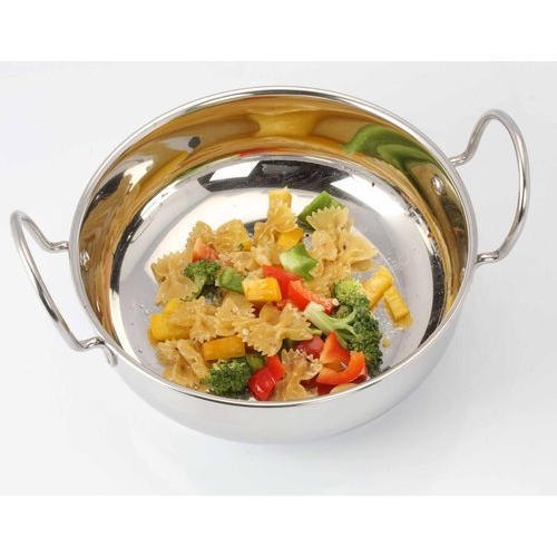 Stainless Steel Heavy Duty Kadhai for Hotel, Size: Dia - 26 cm, Height - 14 cm