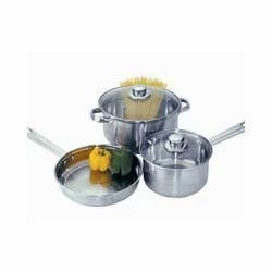 Polished Stainless Steel Cookware, For Home, Size: Standard