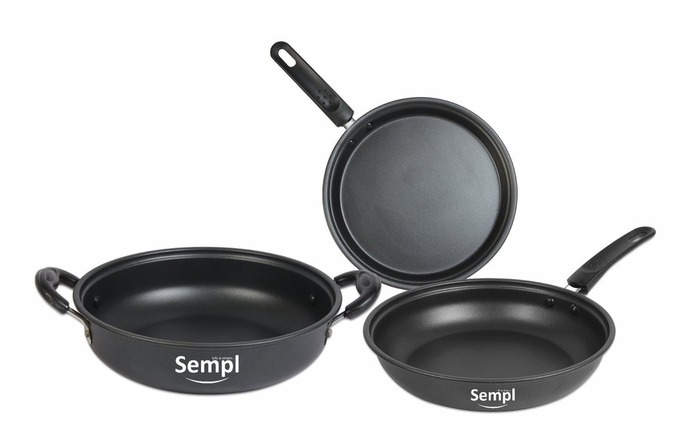 ETHICAL 3 Carbon Steel Cookware Set Induction Bottom, For Home, Size: 26, 26 cm